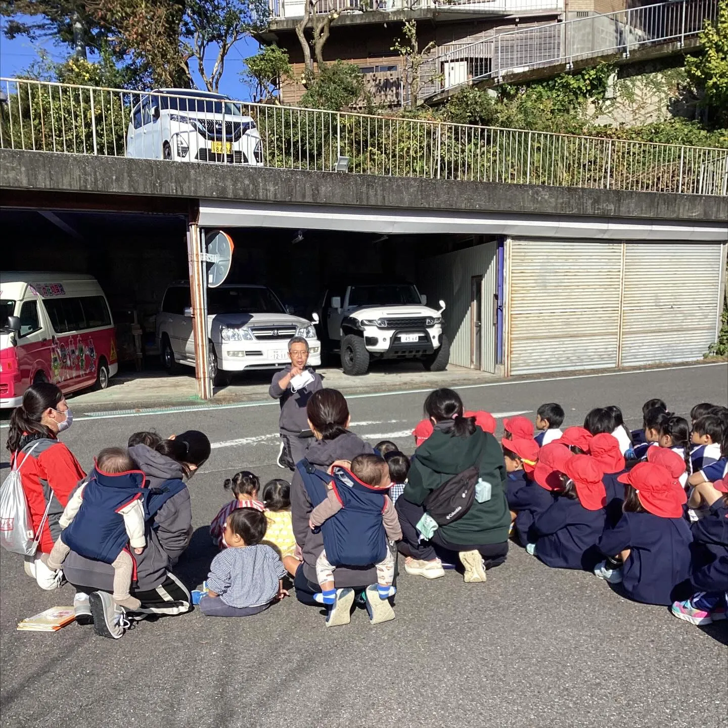避難訓練  消防署のお兄さんお姉さんが来てくれたよ👨‍🚒🚒💨