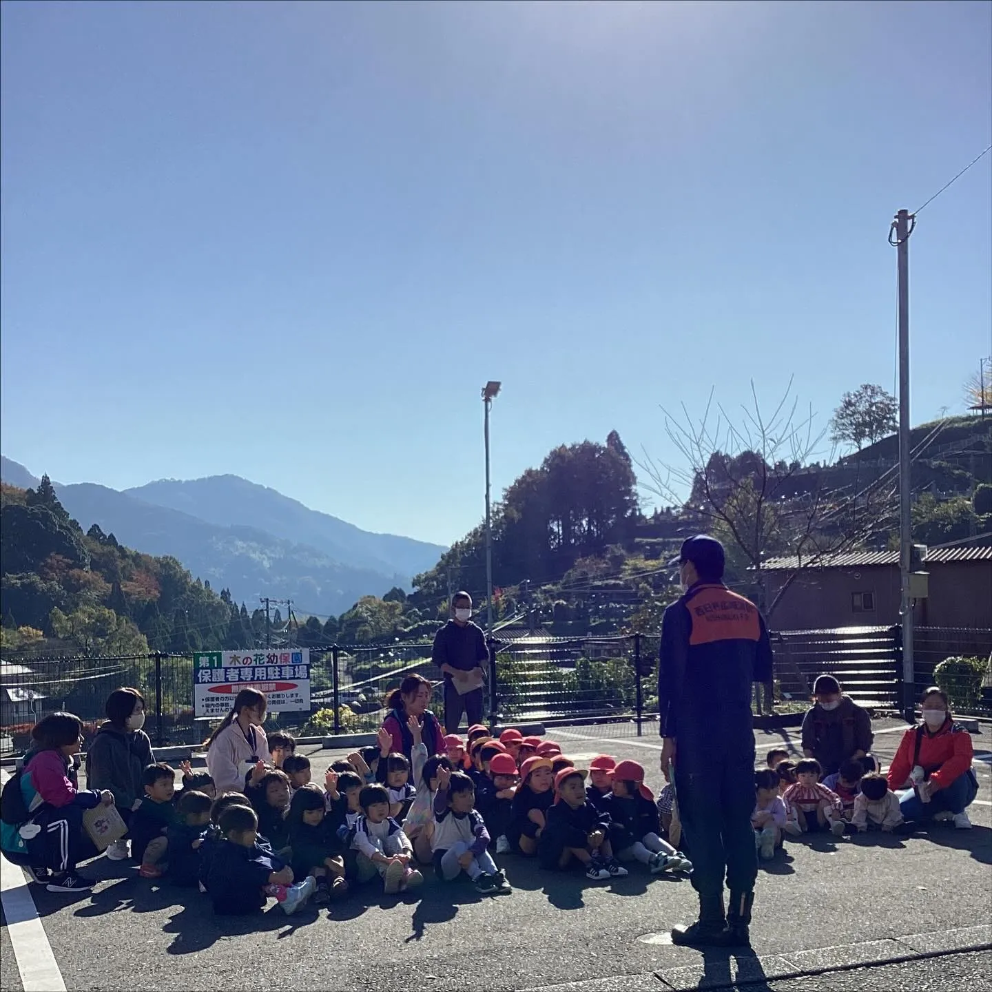 避難訓練  消防署のお兄さんお姉さんが来てくれたよ👨‍🚒🚒💨