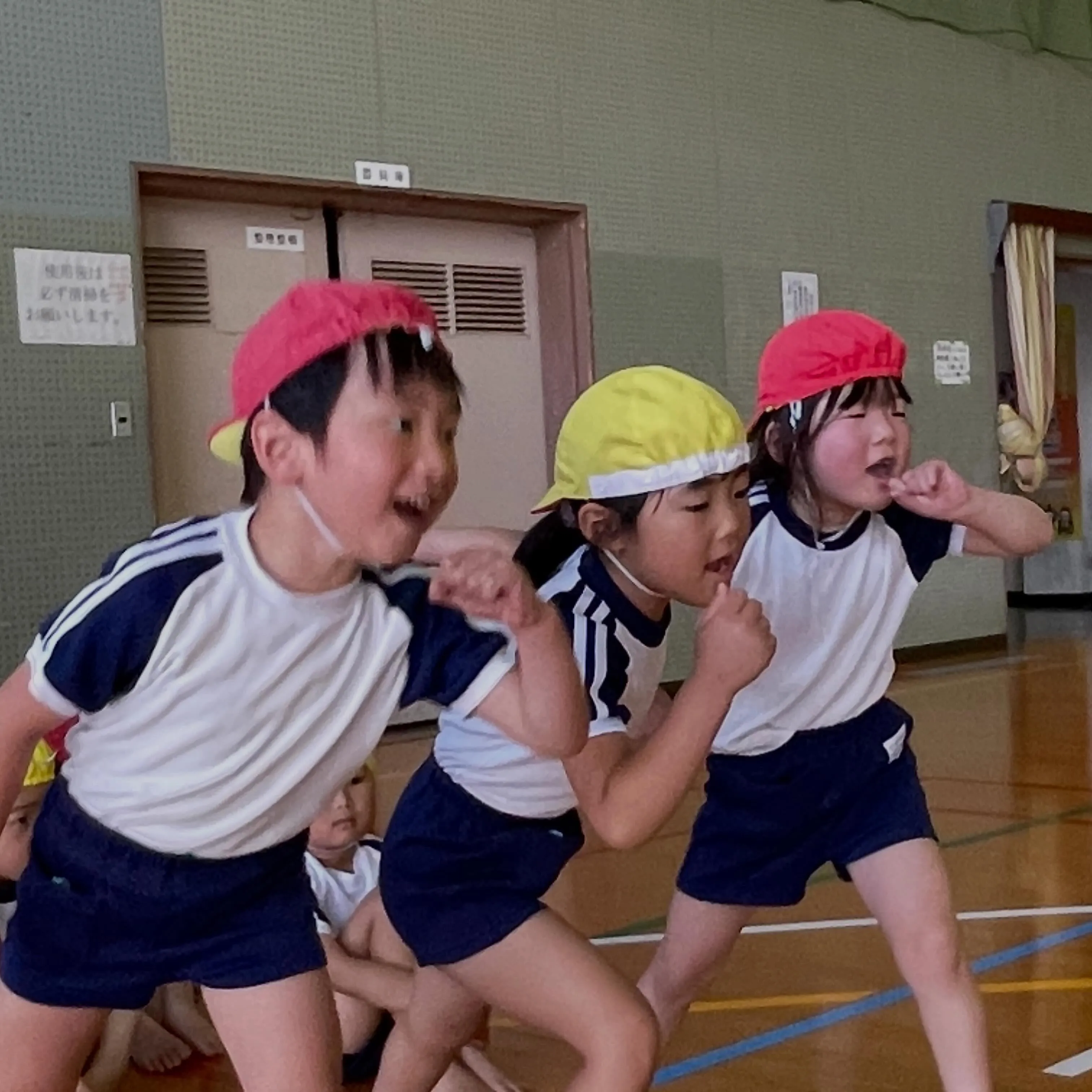 以上児クラス　今年初の会場練習