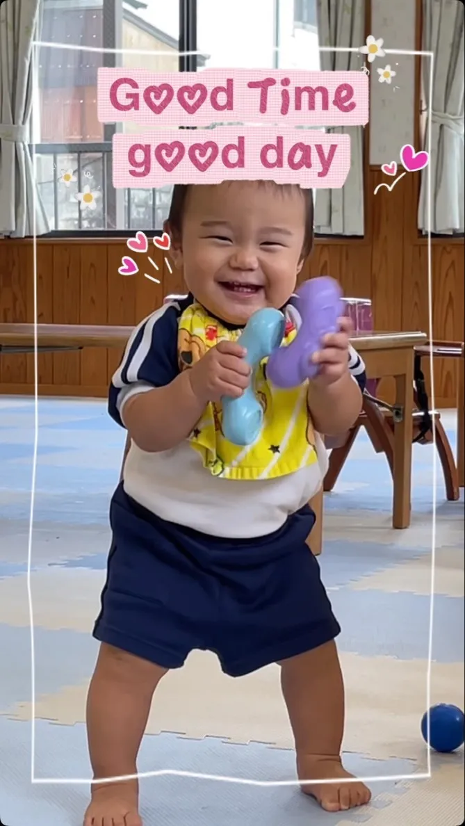 転んだけど、泣かずに自分の足で立ち上がりました👏😊✨️